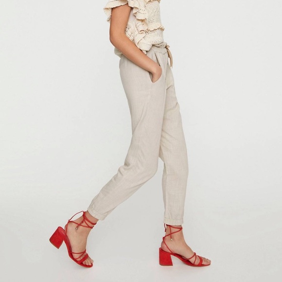 Pull & Bear Linen Joggers - Picture 2 of 3